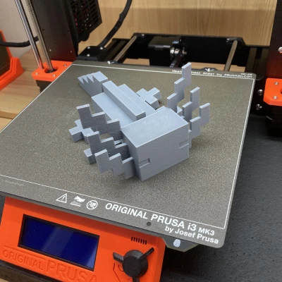 Axolotl Uốn Dẻo Phong Cách Minecraft