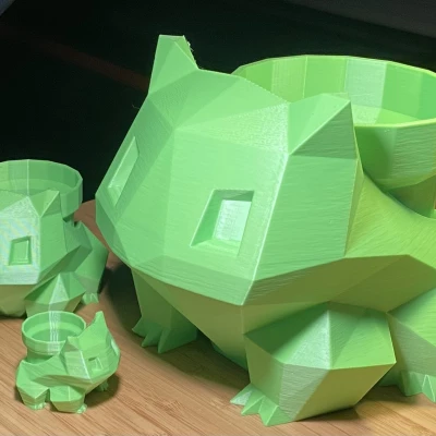 Chậu Cây Bulbasaur Low Poly có Ống Chậu Mario