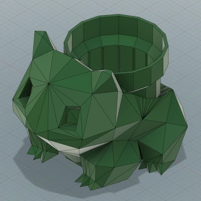 Chậu Cây Bulbasaur Low Poly có Ống Chậu Mario