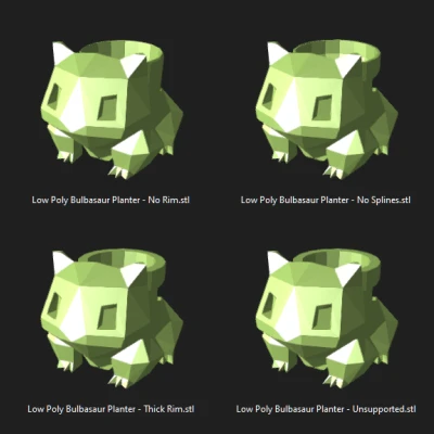 Chậu Cây Bulbasaur Low Poly có Ống Chậu Mario