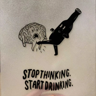 Móc Tủ Lạnh "Ngưng Nghĩ Uống Đi"