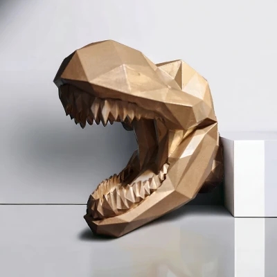 Wallasaurus Rex - Tượng Đầu Khủng Long Treo Tường Phong Cách Hình Học