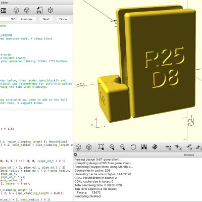 Khuôn Uốn Ống Đơn Giản (Parametrized Openscad)