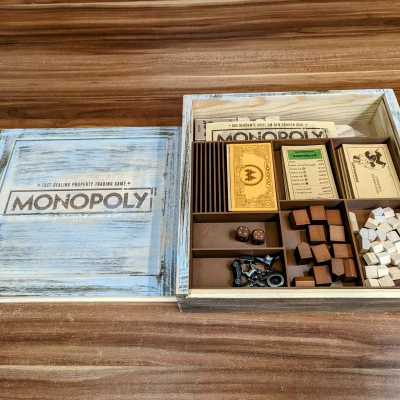Bộ Sắp Xếp Monopoly Gỗ Kiểu Cũ