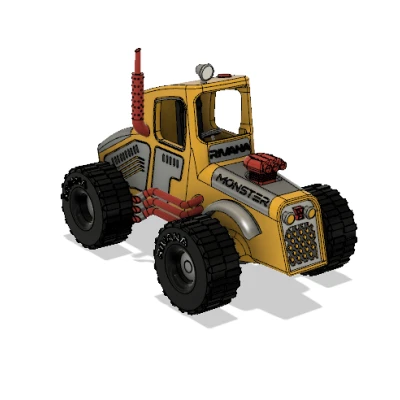 Xe Monster Truck Vàng Có Chuyển Động