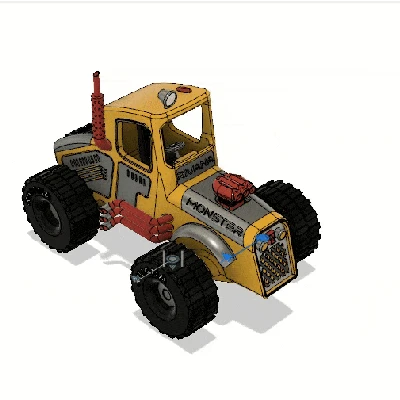 Xe Monster Truck Vàng Có Chuyển Động