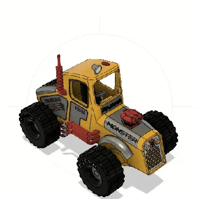Xe Monster Truck Vàng Có Chuyển Động