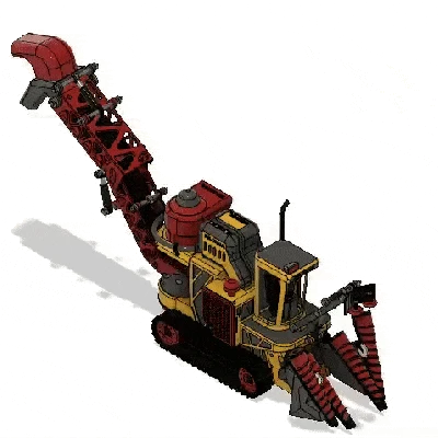 Máy Thu Hoạch Mía Vàng Có Chuyển Động