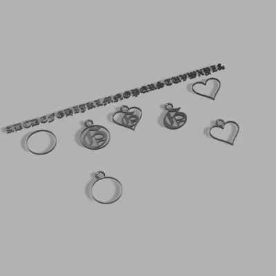 Móc Chìa Khóa Monogram Tùy Chỉnh (Làm Mặt Dây Chuyền hoặc Bông Tai) - Font Old English Text MT (MS)