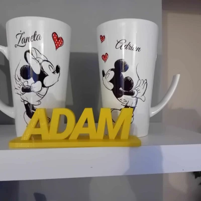 Tên ADAM để trang trí kệ sách