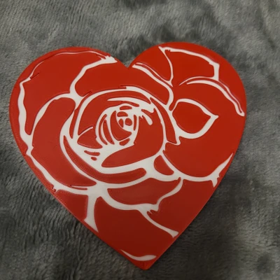 Trái Tim Kèm Hoa Hồng