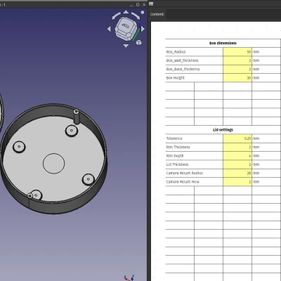 Hộp nối tham số cho camera Reolink bằng FreeCAD