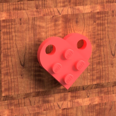 Móc treo tường trái tim Lego