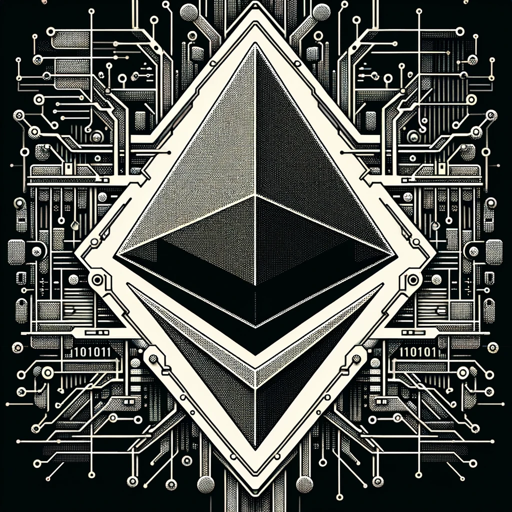 Logo Ethereum HueForge Đen/Trắng - 2 Phiên Bản