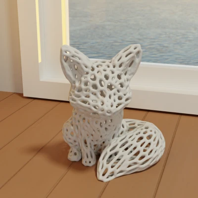 Cáo Dễ Thương Voronoi - Mô hình in 3D