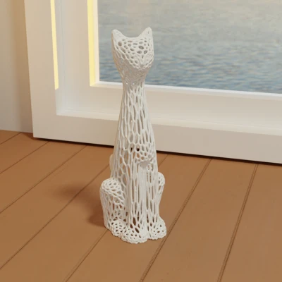 Mèo Cao Voronoi - Mô hình 3D Nghệ thuật