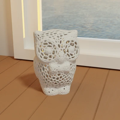 Cú Voronoi Dễ Thương - Trang trí Bàn Độc Đáo