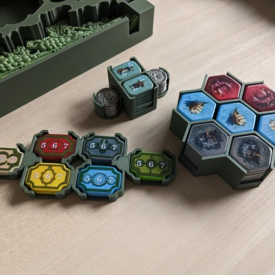 Bộ Insert Hộp Game Castles of Burgundy Đặc Biệt (Bản Acrylic Full, Có Playmat)