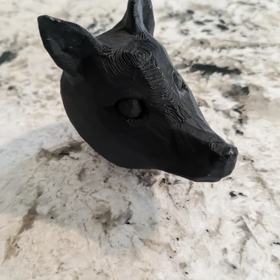 Đầu Sói Phong Cách Low Poly