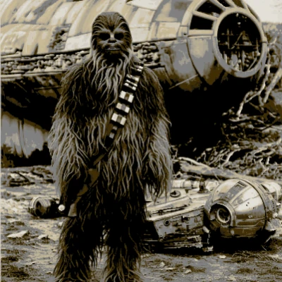 Tranh Vẽ Bằng Filament Chewbacca