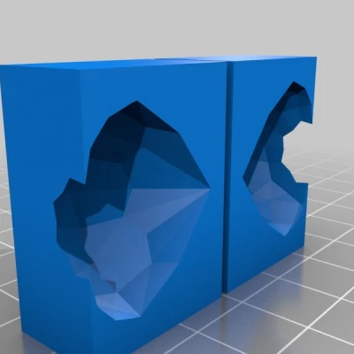 Khuôn kim cương (2 mảnh) làm mặt dây chuyền với Fimo/cát/v.v.