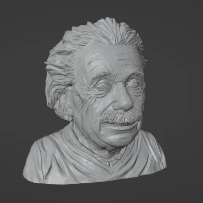 Mô hình Albert Einstein Không cần giá đỡ (low poly)