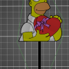 Móc Trang Trí Bánh Homer Simpson Valentine / Zápich Do Dortu Homer s Valentýnským Srdcem - Thumbnail 3