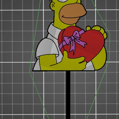 Móc Trang Trí Bánh Homer Simpson Valentine / Zápich Do Dortu Homer s Valentýnským Srdcem