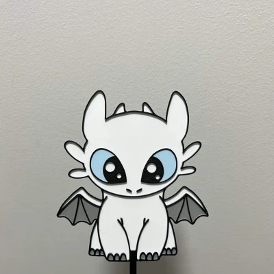 Light Fury - Cake Topper - Bí Kíp Luyện Rồng - Bezzubka - Bé Rồng Trắng