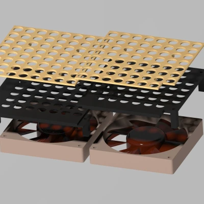 Cover quạt 140mm/120mm cho QUBE 500 với lỗ gắn phụ kiện liên tục