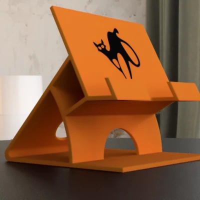 Một đế đựng điện thoại nữa có logo mèo