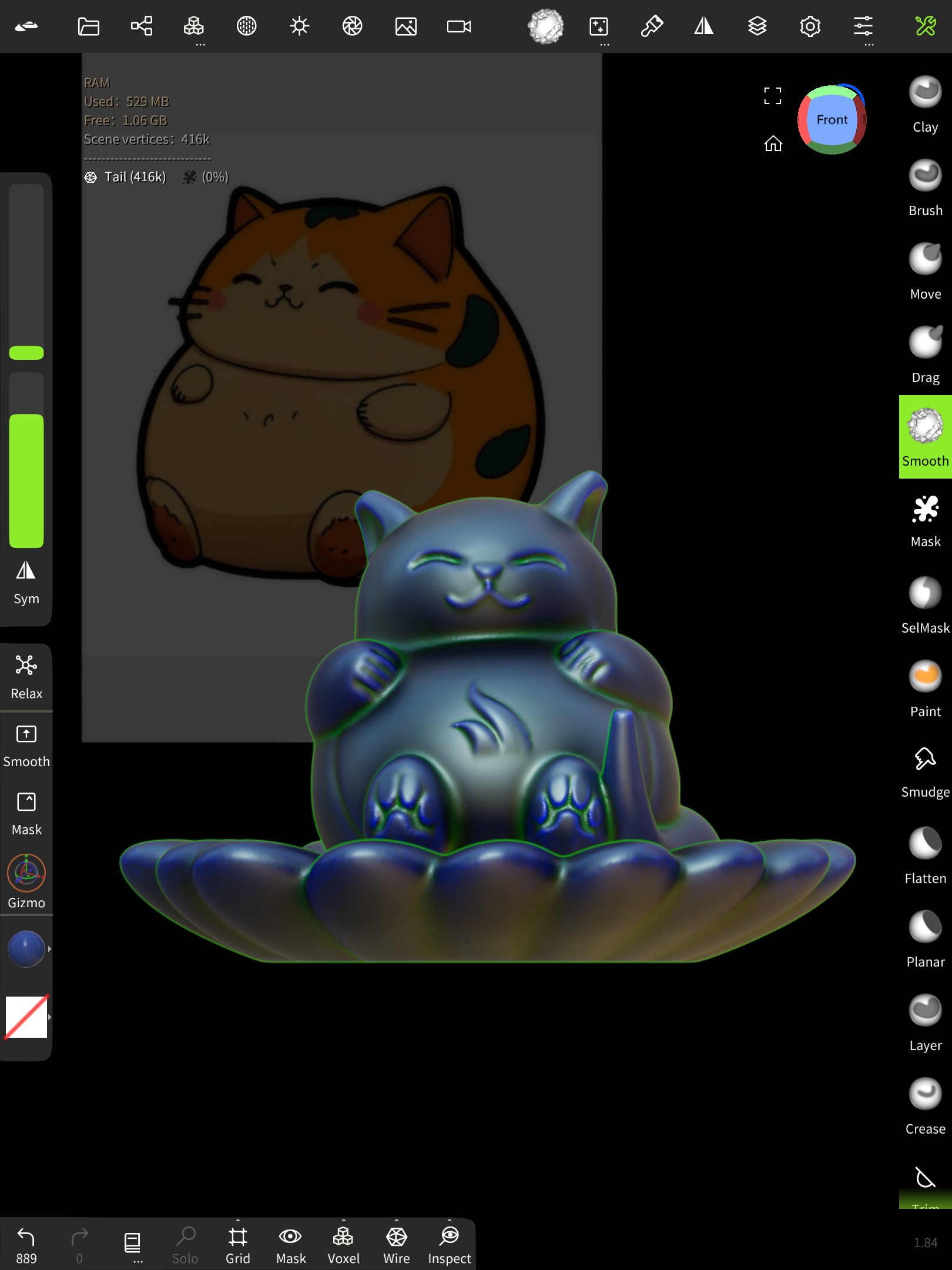 Mèo Ngồi Trên Hoa (Phao)