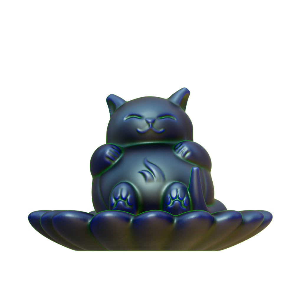 Mèo Ngồi Trên Hoa (Phao)