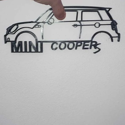 Tranh dán tường Mini r56s - Mô hình 3D độc đáo