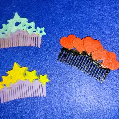 3 Lược Cài Tóc (Trái Tim, Sao, Trái Tim Trong Sao)