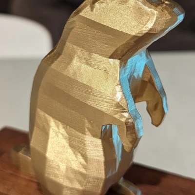 Mô hình sóc chuột low-poly (woodchuck, Marmota monax)