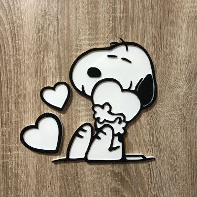 Mô Hình Trang Trí Snoopy Với Trái Tim