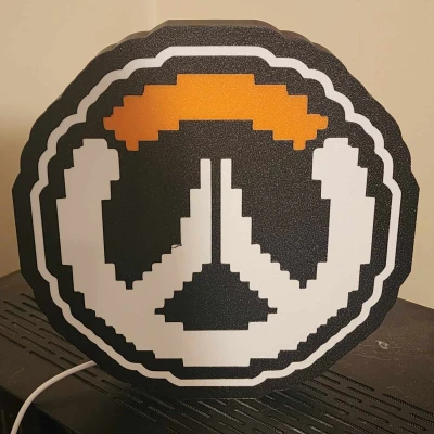 Hộp Đèn Logo Overwatch (Pixelated) - Phong Cách Game Thủ Miền Nam