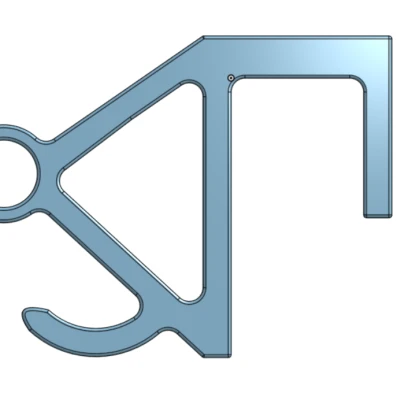 Chân đế thanh treo khăn cửa tủ 3/8"