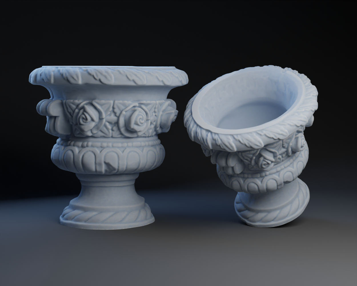 Chậu Hoa Hồng Bê Tông