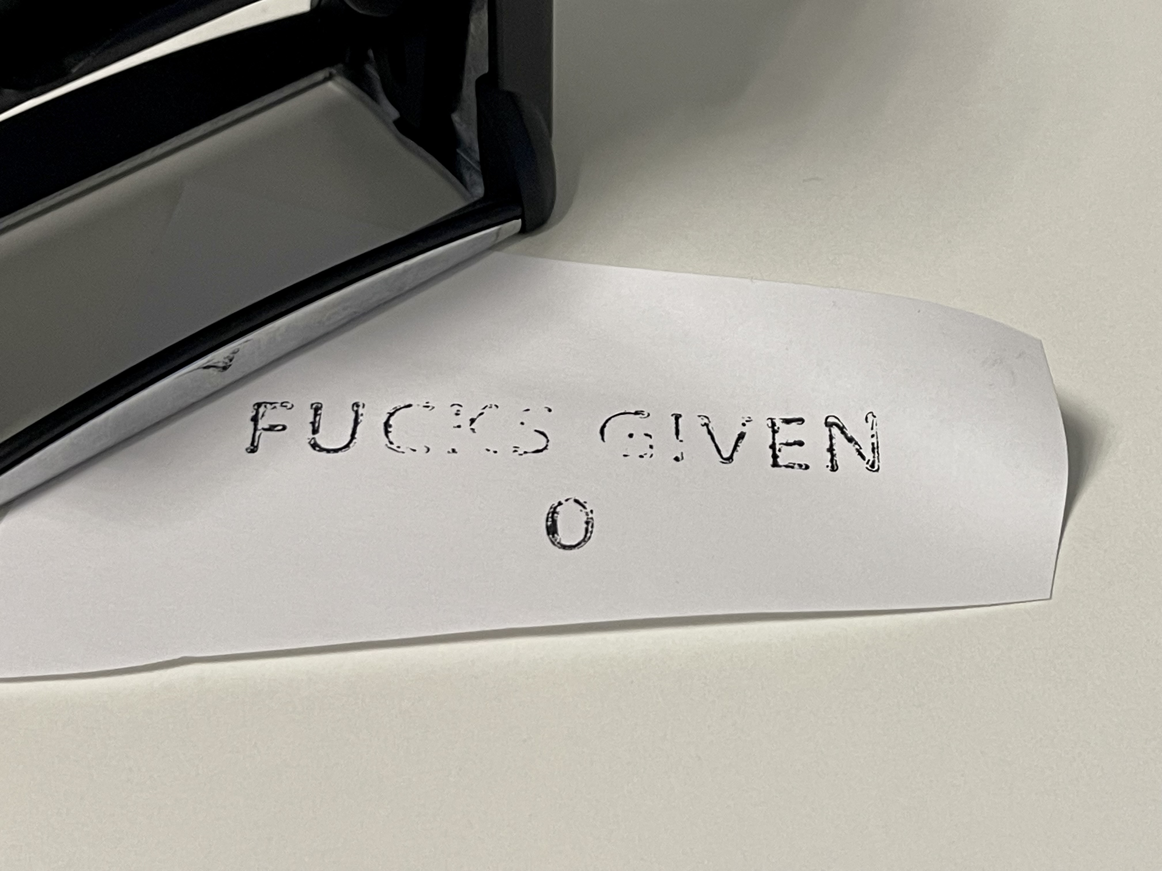 Con Dấu "Zero F*cks Given" (Không Quan Tâm) 24mm x 69mm