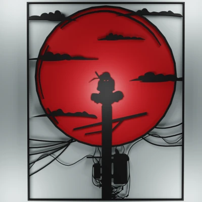 Tranh Trang Trí Tường Itachi Ngắm Trăng Naruto Shippuden