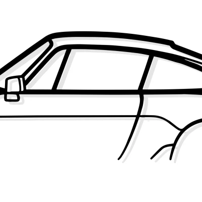 Tranh Tường Silhouette Xe Porsche 964