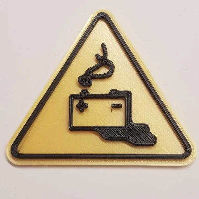 Tấm Biển Cảnh Báo Achtung Batterie / Tấm Biển Pin