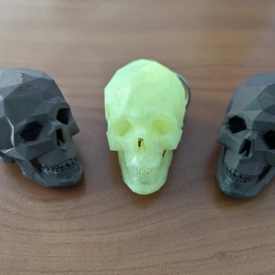 Mặt dây chuyền/Móc khóa Đầu Lâu Low Poly - In Nhanh