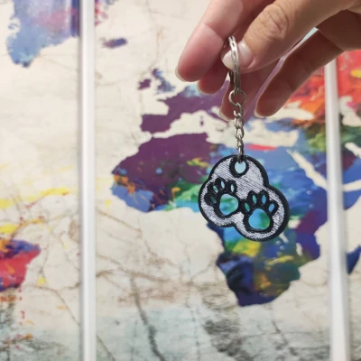 Móc khóa dấu chân chó