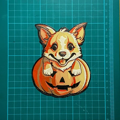Mẫu In 3D: Pumpkin Spice Doggo - Nghệ Thuật Hueforge