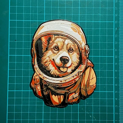 Space Doggo - Tác phẩm nghệ thuật Hueforge