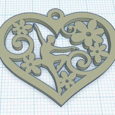 Móc Khóa Trái Tim Vũ Công - Thể Dục Dụng Cụ