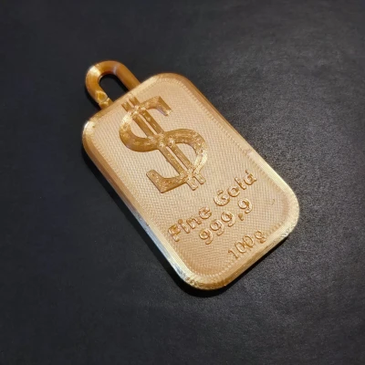 Lấp lánh! Dây chuyền vàng và mặt dây chuyền thỏi vàng